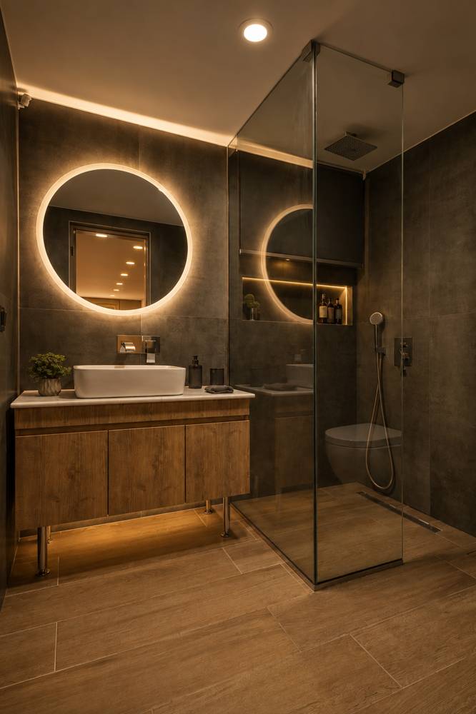 Salle de bain avec douche à l’italienne