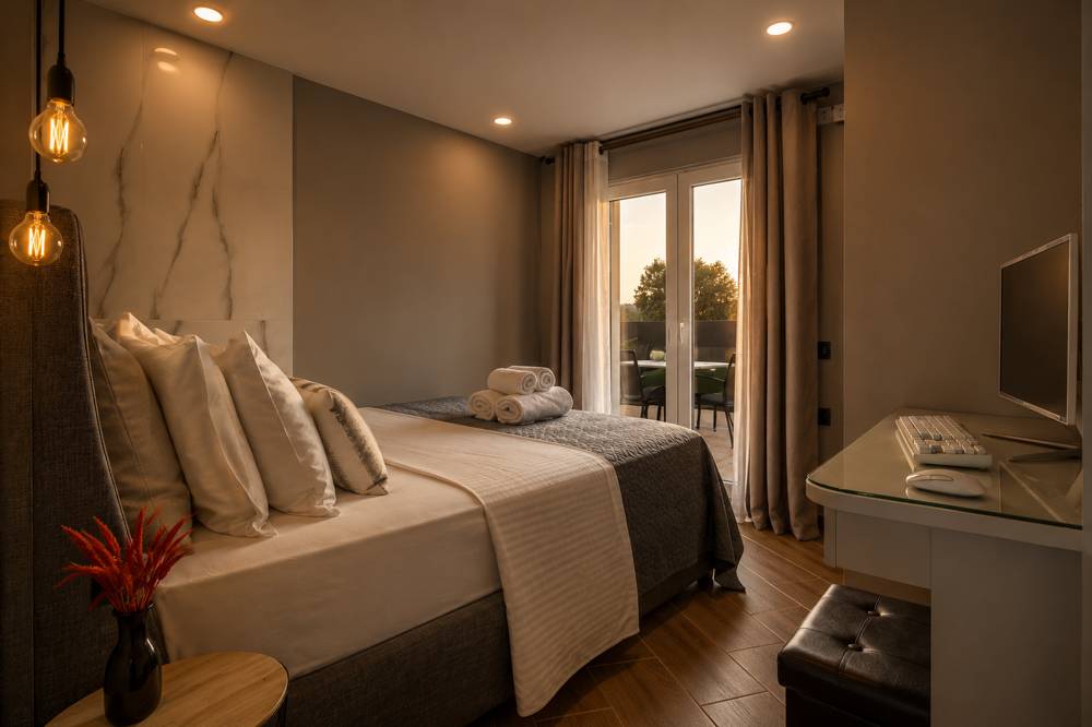 Deuxième chambre avec accès à la terrasse